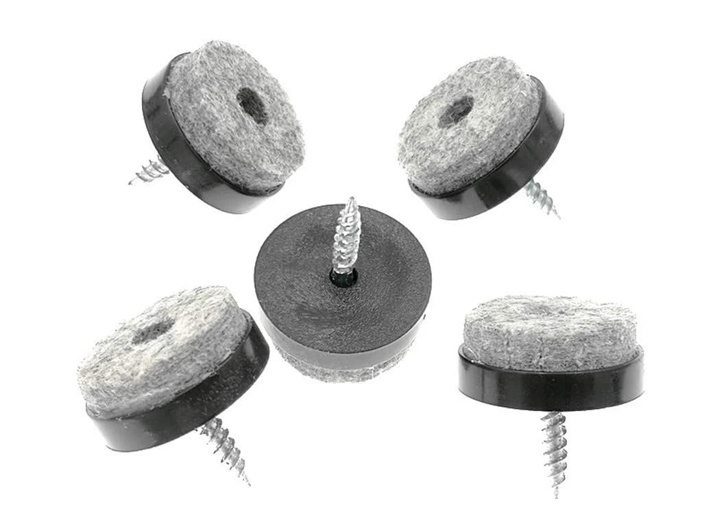 ALIMITOPIA Screw-on Furniture Felt Pads 28mm (1.1") Black | Protects Floors & Furniture Legs - view 5