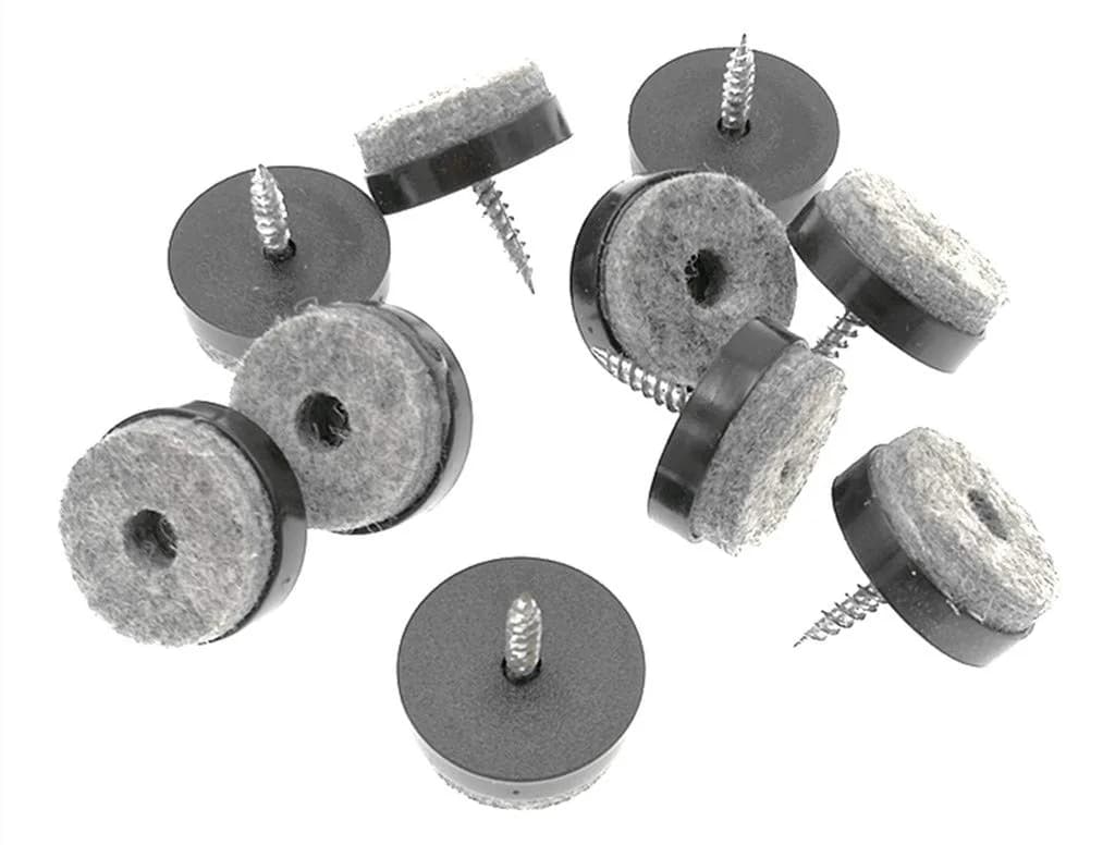 ALIMITOPIA 28mm Black Screw-on Furniture Felt Pads for Chair Glides & Table Sliders - view 3