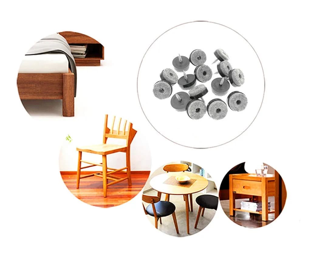 ALIMITOPIA Screw-on Furniture Felt Pads 20mm (0.8") Black | 40pcs for Hardwood Floors - view 7