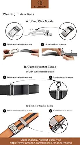 CHAOREN 40mm Ratchet Belt Buckle for 1 3/8 Slide Belt Strap | Adjustable Skeleton Shape thumbnail 4