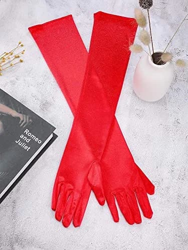Onwon Satin Elbow Length Gloves 22 Inch | Elegant Opera Gloves for Women thumbnail 5