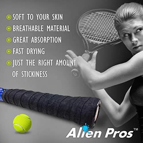 ALIEN PROS Tennis Racket Grip Tape 12 Grips | Dry Feel & Absorbent Overgrip for High Performance thumbnail 4