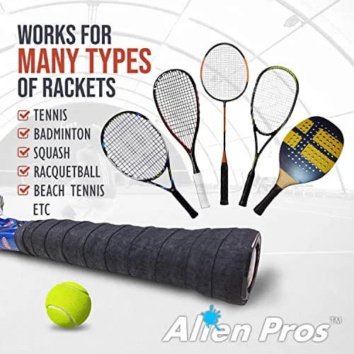 ALIEN PROS Tennis Racket Grip Tape 12 Grips | Dry Feel & Absorbent Overgrip for High Performance thumbnail 5