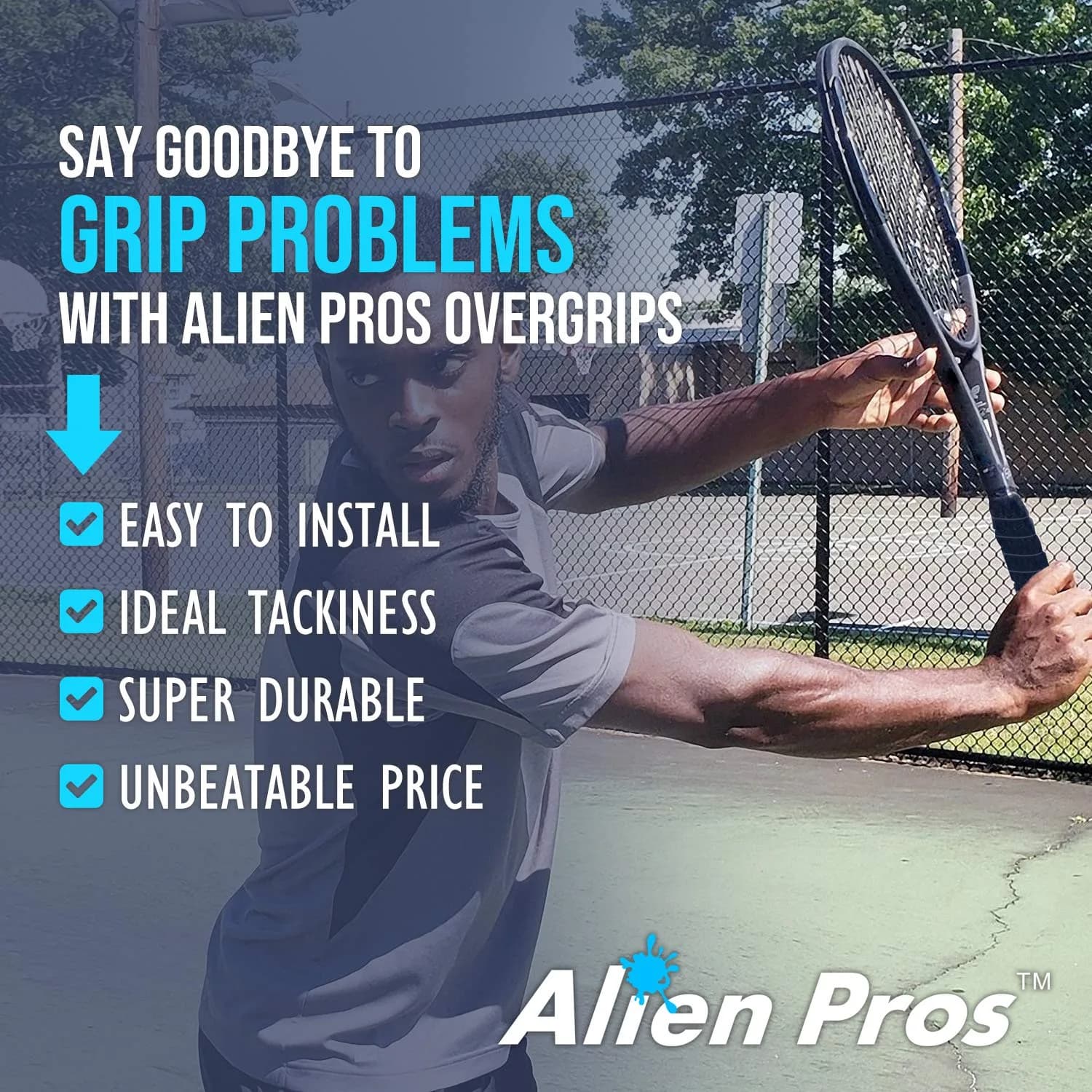 ALIEN PROS Tennis Racket Grip Tape 12 Grips | Dry Feel & Absorbent Overgrip for High Performance - view 3