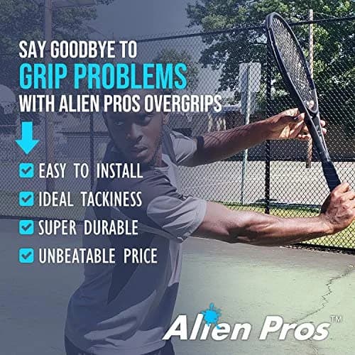 ALIEN PROS Tennis Racket Grip Tape 12 Grips | Dry Feel & Absorbent Overgrip for High Performance thumbnail 3