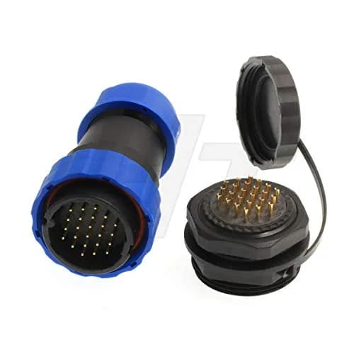 HangTon HE29 24 Pin Circular Connector, 29mm Panel Cutout | High-Voltage Power Waterproof IP68 Male Plug Female Panel Socket thumbnail 2