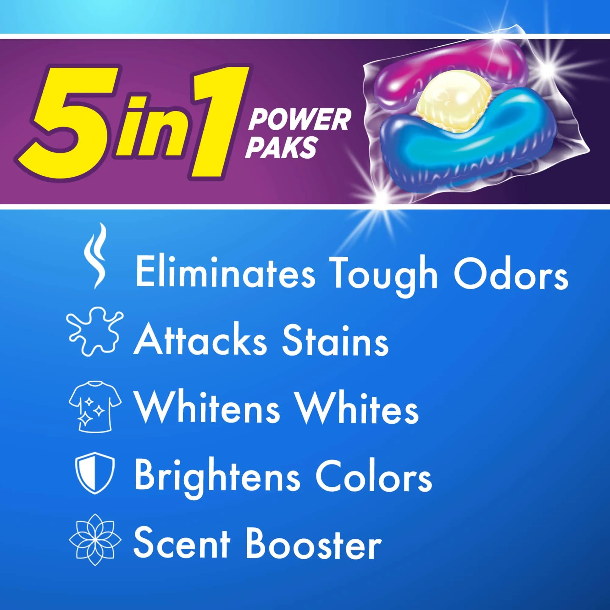 Arm & Hammer Plus OxiClean Odor Blasters 5-in-1 Power Paks, 40 Count | Concentrated Formula Laundry Detergent - view 3