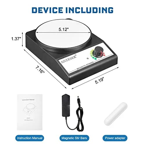 ANZESER Magnetic Stirrer Plate 3000RPM 3000mL Capacity | Lab Mixer with Stir Bar for Homebrew & Labs thumbnail 5