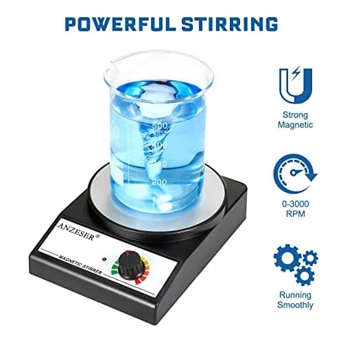 ANZESER Magnetic Stirrer Plate 3000RPM 3000mL Capacity | Lab Mixer with Stir Bar for Homebrew & Labs thumbnail 2