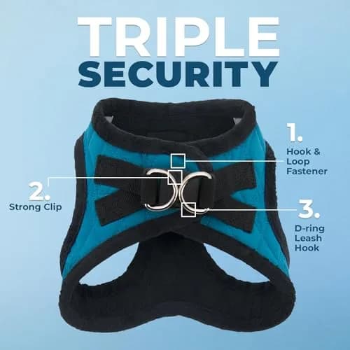 Best Pet Supplies Voyager Step-in Plush Dog Vest Harness -Turquoise Plush, XS | Breathable, Reflective & Easy to Wear thumbnail 2