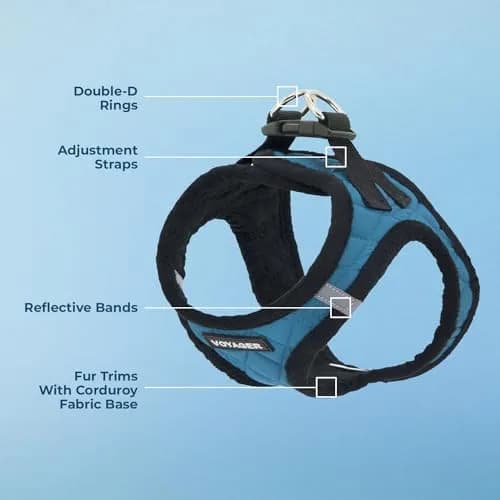 Best Pet Supplies Voyager Step-in Plush Dog Vest Harness -Turquoise Plush, XS | Breathable, Reflective & Easy to Wear thumbnail 3