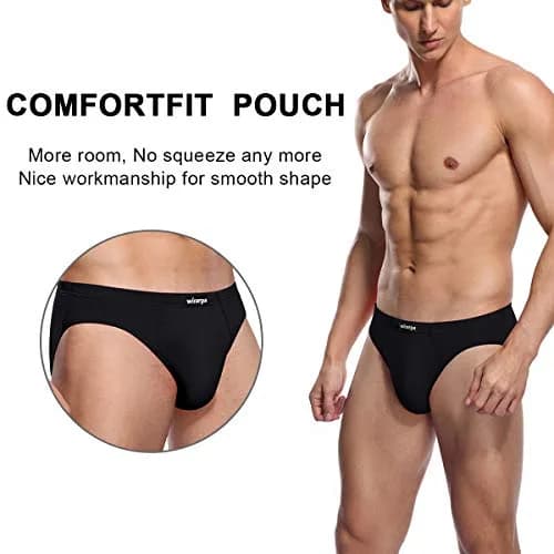 wirarpa Men's Underwear Modal Microfiber Briefs No Fly Covered Waistband Silky Touch 4 Pack Black, X-Large | Ultra Soft Breathable Comfort thumbnail 4