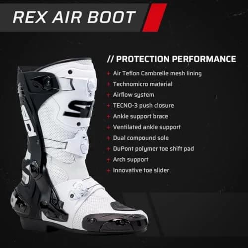 Sidi Rex Air Racing Motorcycle Boots | Ventilated & Protective (110-120c) thumbnail 5