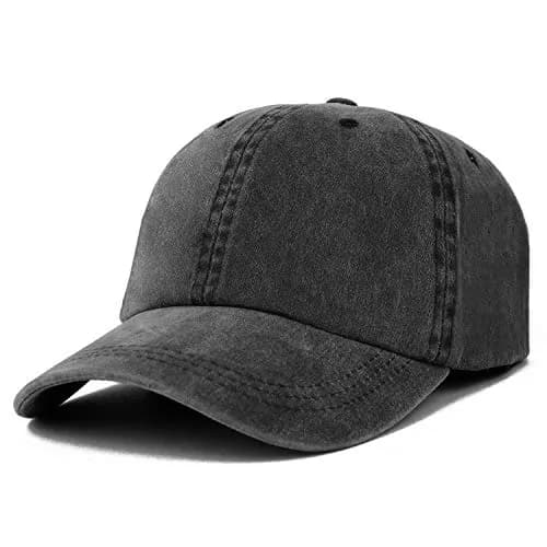 Trendy Apparel Shop Oversize Pigment Dyed Washed Cotton Baseball Cap XXL Black | Fits Up to 65CM Head thumbnail 1