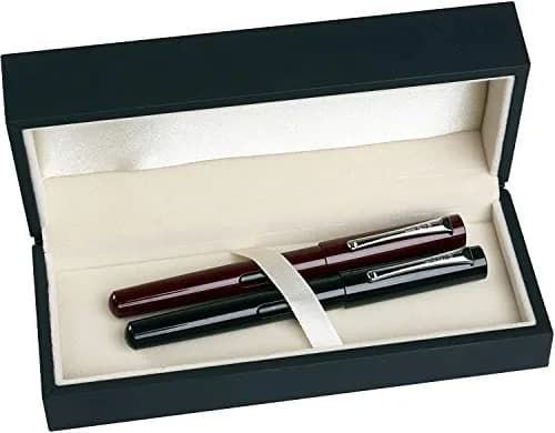 Speedball Calligraphy Fountain Pen Gift Set Black Burgundy with 1.1mm 1.5mm Nibs & Black Ink Cartridges | Classic Elegant Style thumbnail 2