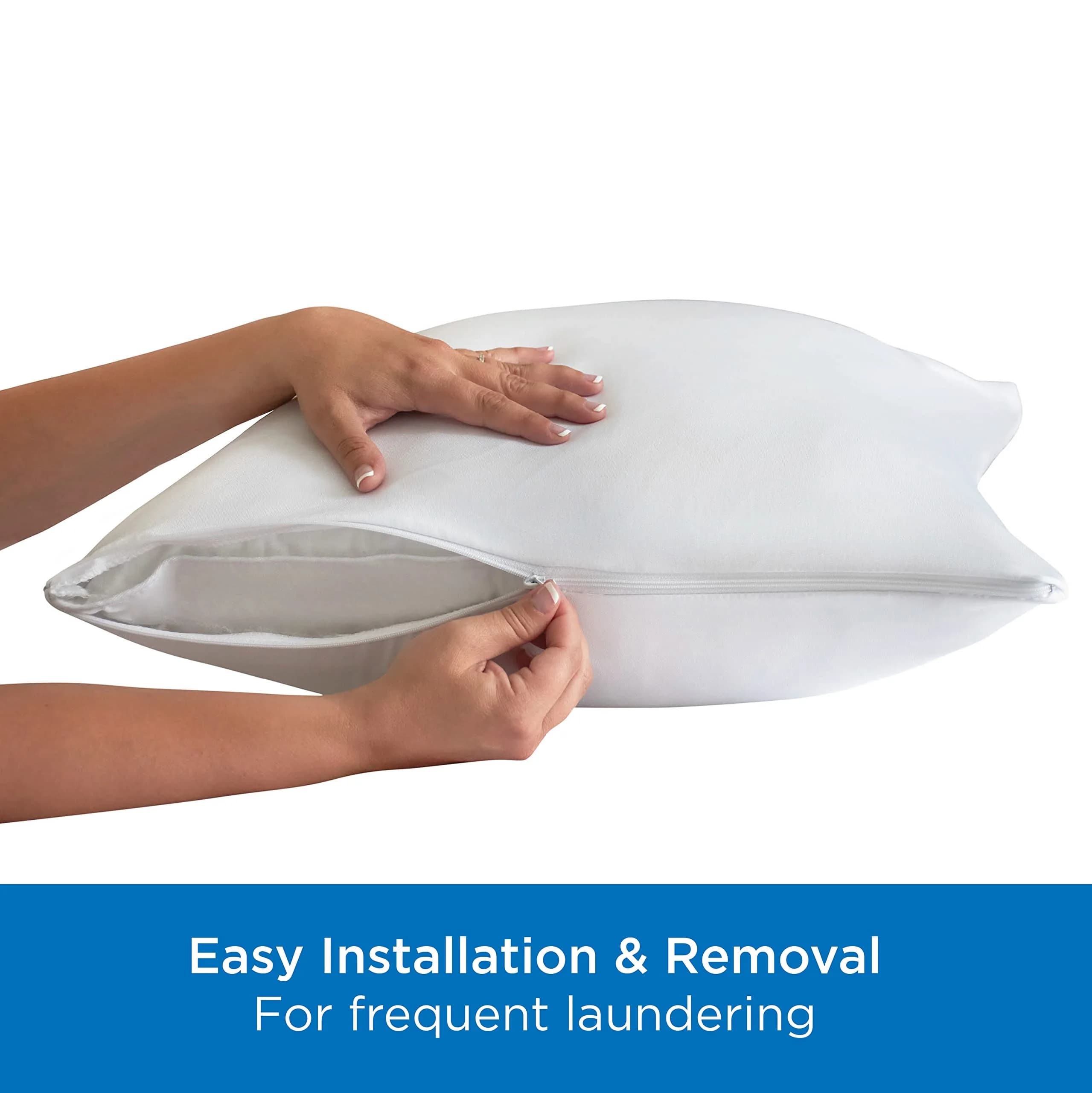 Aller-Ease Maximum Allergy Pillow Protector Set of 4 King | Moisture Wicking & Zippered - view 6