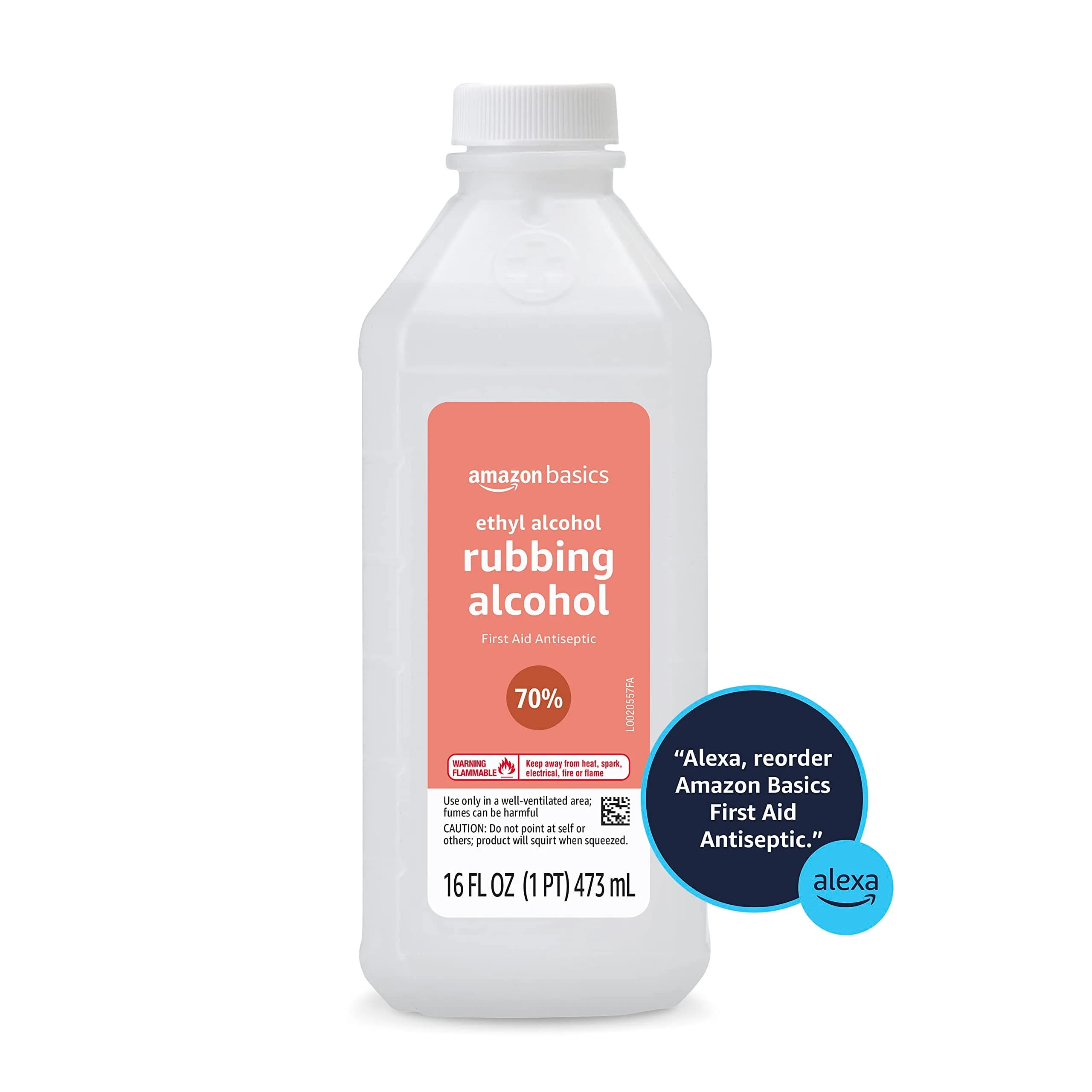 Amazon Basics 70% Ethyl Rubbing Alcohol Antiseptic 192 Fl Oz (12 x 16 Fl Oz Bottles) | For Minor Cuts, Scrapes, and Burns - view 5