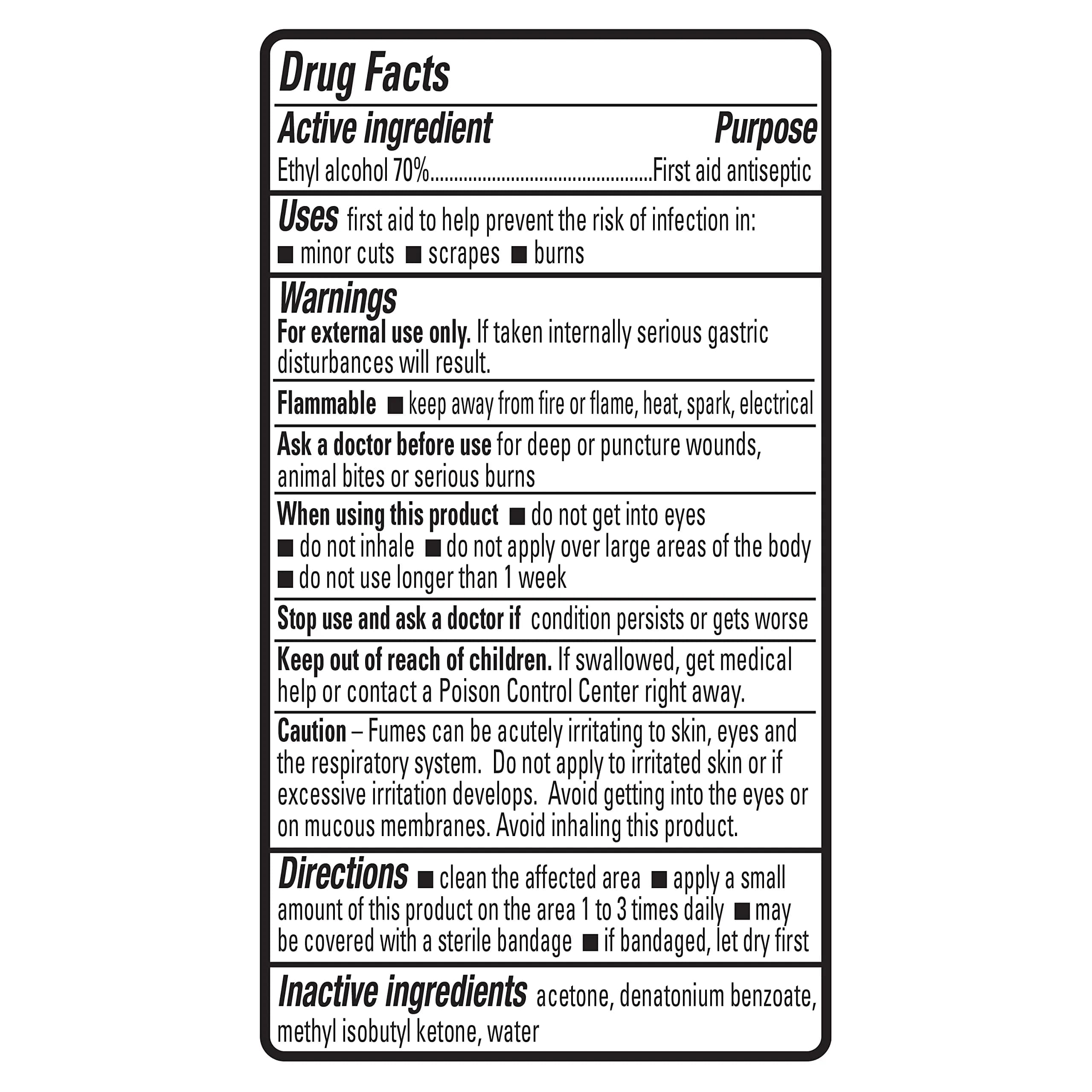 Amazon Basics 70% Ethyl Rubbing Alcohol Antiseptic 192 Fl Oz (12 x 16 Fl Oz Bottles) | For Minor Cuts, Scrapes, and Burns - view 6