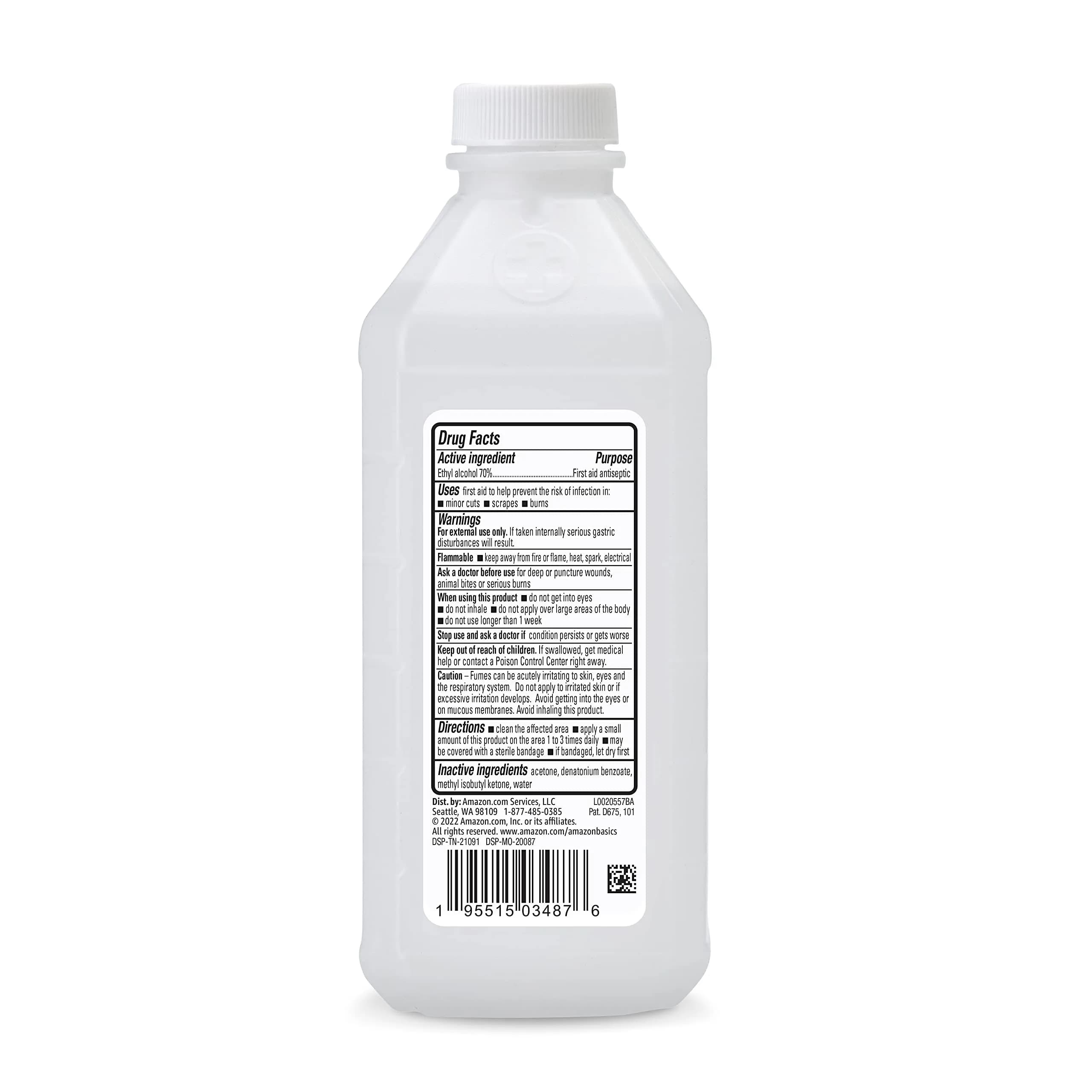 Amazon Basics 70% Ethyl Rubbing Alcohol Antiseptic 192 Fl Oz (12 x 16 Fl Oz Bottles) | For Minor Cuts, Scrapes, and Burns - view 4