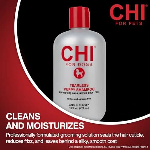 CHI for Dogs Tearless Puppy Shampoo 16 Fl Oz | Gentle, Silk Protein Formula, Hypoallergenic & pH Balanced for Sensitive Eyes thumbnail 2