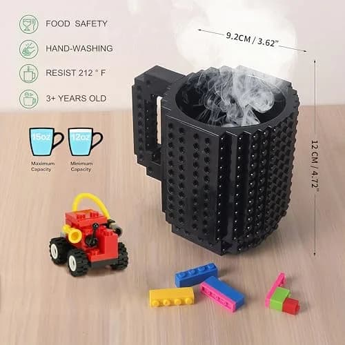 Lumsburry Build-on Brick Coffee Mug 350ml (11.8 Oz) | Fun DIY Novelty Cup for Kids & Adults thumbnail 2