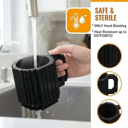 Lumsburry Build-on Brick Coffee Mug 350ml (11.8 Oz) | Fun DIY Novelty Cup for Kids & Adults thumbnail 3