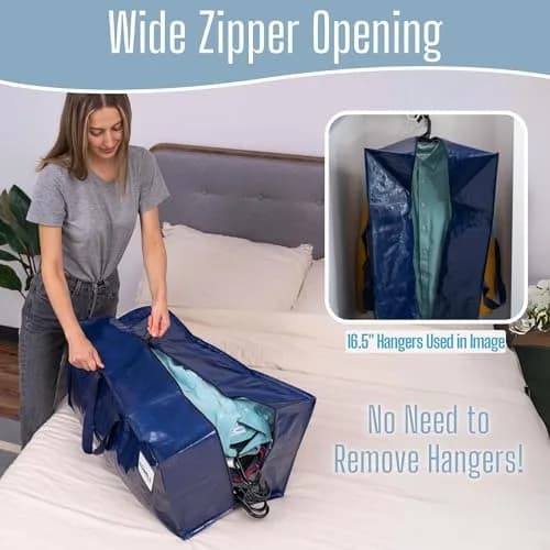 VENO Heavy Duty Moving Bags 6 Pack | Extra Large Storage with Backpack Straps, Zippers & Handles (29" W x 12" H x 14" D) thumbnail 5