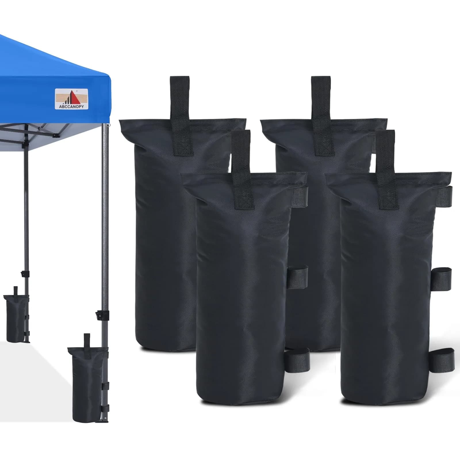 ABCCANOPY 120 lbs (54.4 kg) Canopy Weight Bags Set of 4 | Stabilize Frames for Pop-Up Tents and Gazebos — Black