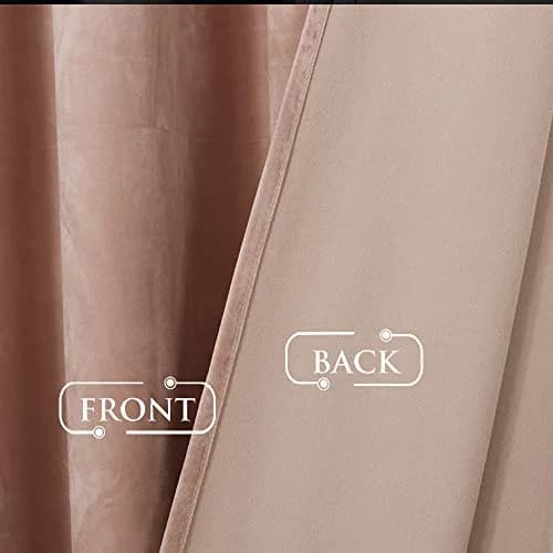 StangH Blush Beige Velvet Curtains Back Tab for Nursery, W52xL108, 2 Panels | Room Darkening, Energy Insulation, Elegant Velvet thumbnail 5