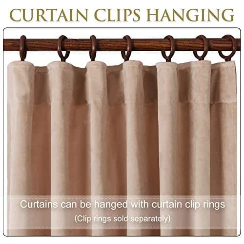 StangH Blush Beige Velvet Curtains Back Tab for Nursery, W52xL108, 2 Panels | Room Darkening, Energy Insulation, Elegant Velvet thumbnail 3