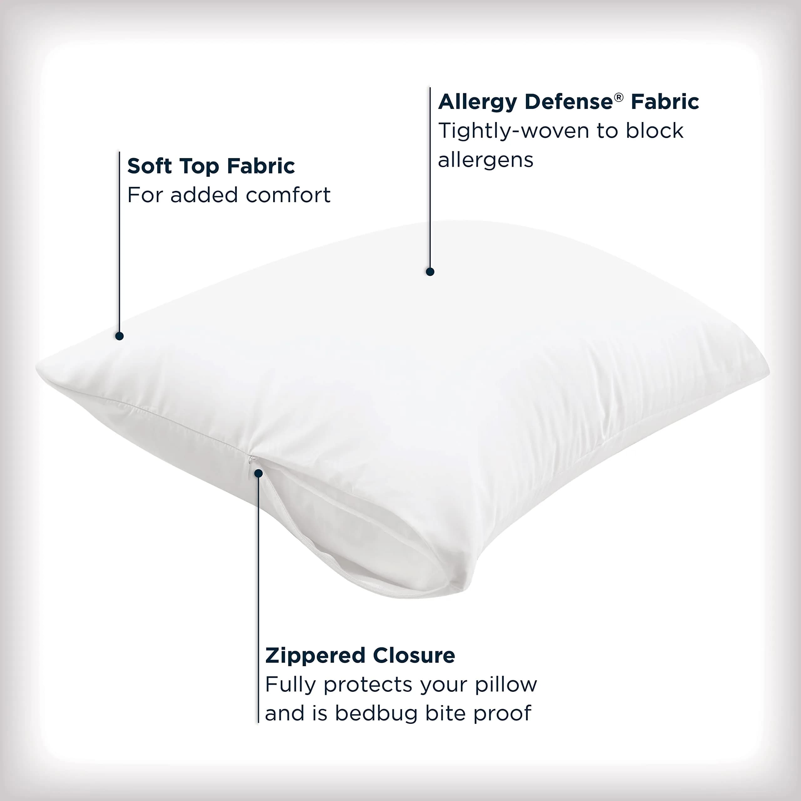 Aller-Ease Set of 4 Standard/Queen Pillow Protectors - Zippered & Moisture Wicking - view 2