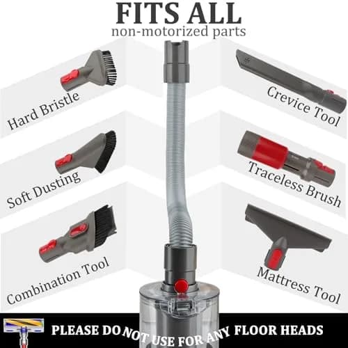Fullclean Vacuum Cleaner Attachments Kit for Dyson V15 V11 V10 V8 V7 Gen5 | 20.5 Inch Flexible Hose, Crevice, Mattress, Brush Tools thumbnail 3