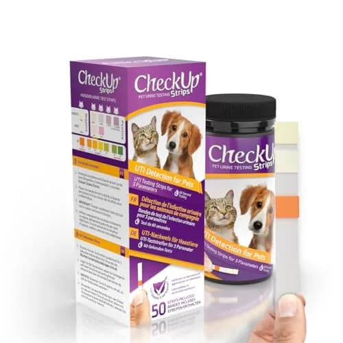 KIT4CAT CheckUp UTI Urine Test Strips for Dogs & Cats | 50 Count | pH, Nitrite & Leukocytes Detection thumbnail 1