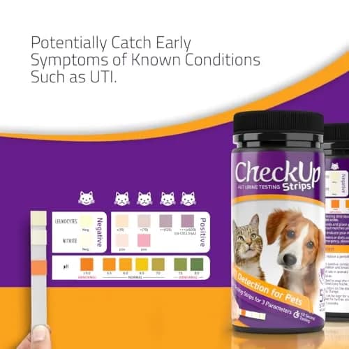 KIT4CAT CheckUp UTI Urine Test Strips for Dogs & Cats | 50 Count | pH, Nitrite & Leukocytes Detection thumbnail 4