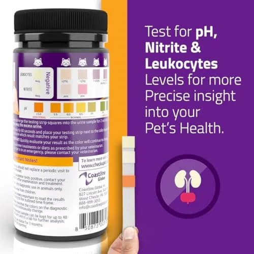 KIT4CAT CheckUp UTI Urine Test Strips for Dogs & Cats | 50 Count | pH, Nitrite & Leukocytes Detection thumbnail 3
