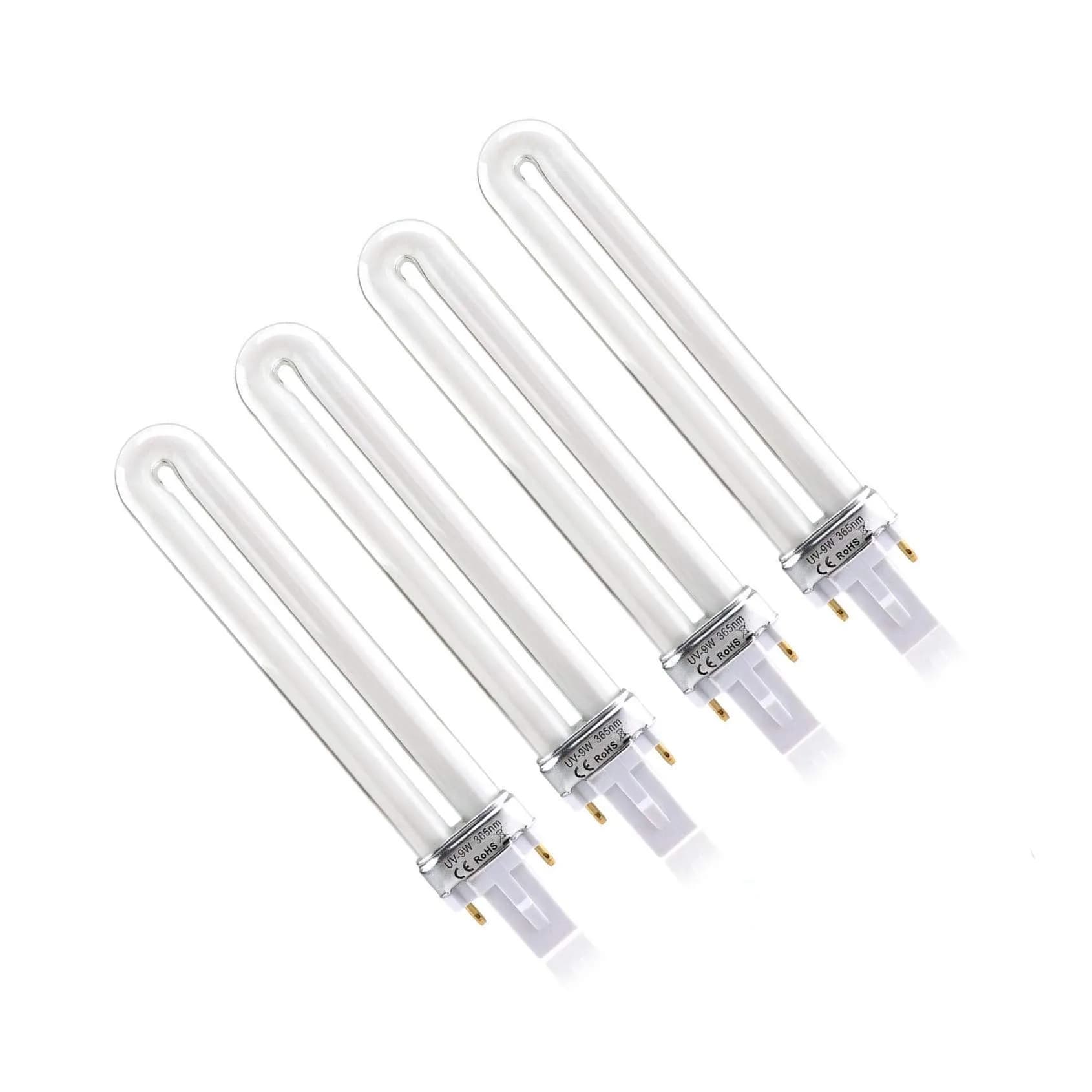 XICHEN 9W UV Replacement Bulb for Nail Dryer Lamp - 365nm, 4-Count Pack | White Light - main product image