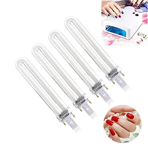 XICHEN 9W UV Replacement Bulb for Nail Dryer Lamp - 365nm, 4-Count Pack | White Light thumbnail 2
