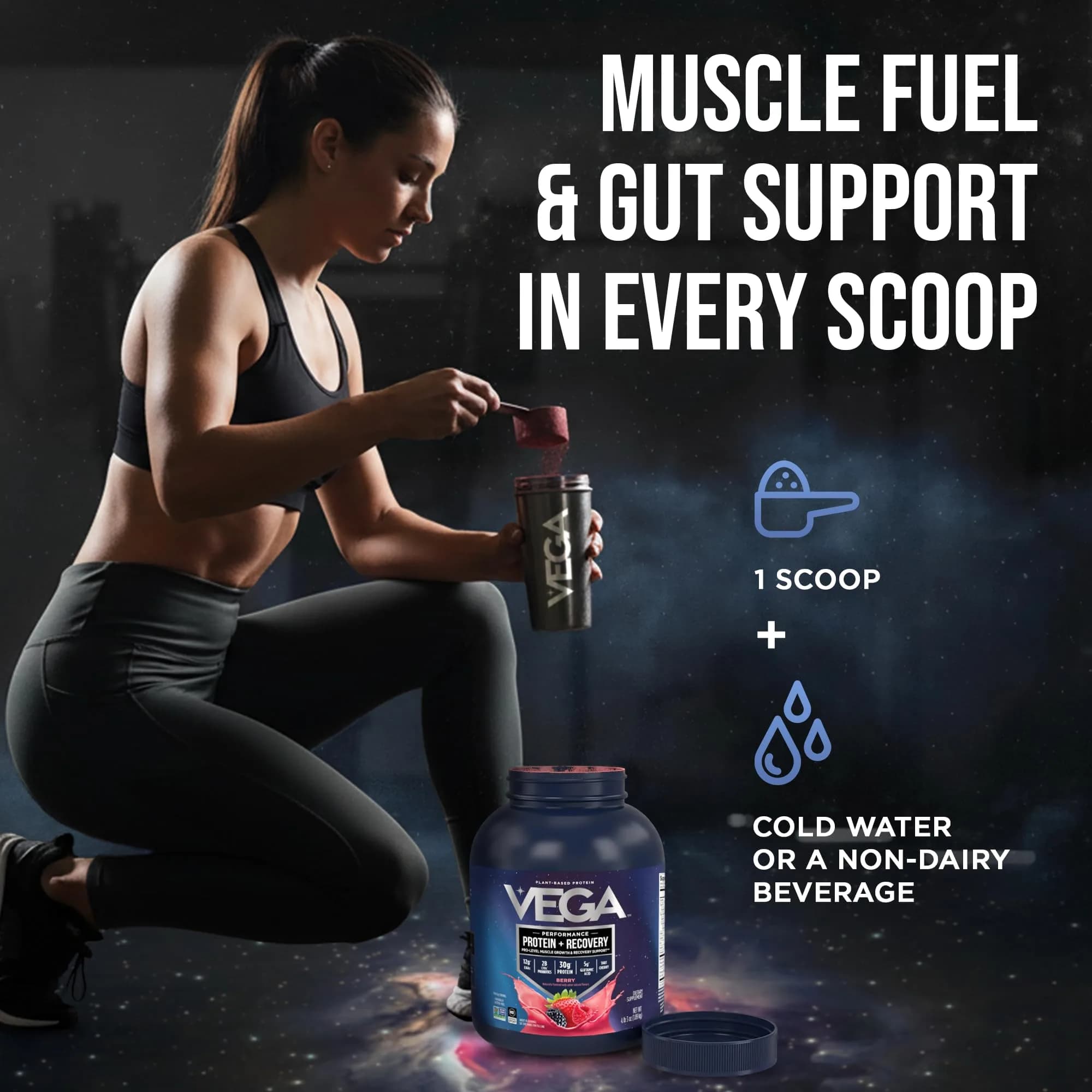 Vega Protein + Recovery Berry 1.81 kg (4 lb) | NSF Certified Plant-Based Protein for Muscle Recovery - view 6