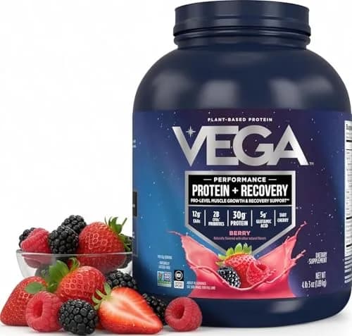 Vega Protein + Recovery Berry 1.81 kg (4 lb) | NSF Certified Plant-Based Protein for Muscle Recovery thumbnail 1