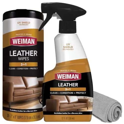 Weiman Leather Cleaner, Conditioner & Protector Kit 355ml (12 Fl Oz) | UVX-15 Protection for All Finished Leather thumbnail 1