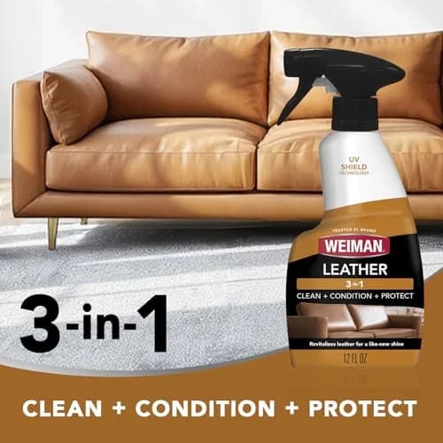 Weiman Leather Cleaner, Conditioner & Protector Kit 355ml (12 Fl Oz) | UVX-15 Protection for All Finished Leather thumbnail 3