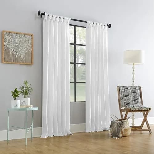 Archaeo Washed 100% Cotton Twist Tab Curtain 52" x 63" | Elegant Semi-Sheer Cotton Panel thumbnail 5