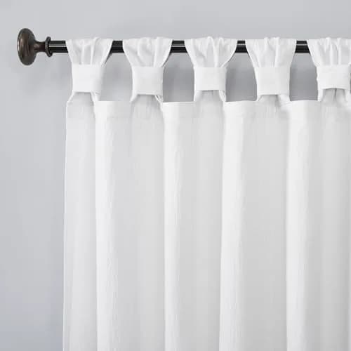 Archaeo Washed 100% Cotton Twist Tab Curtain 52" x 63" | Elegant Semi-Sheer Cotton Panel thumbnail 2