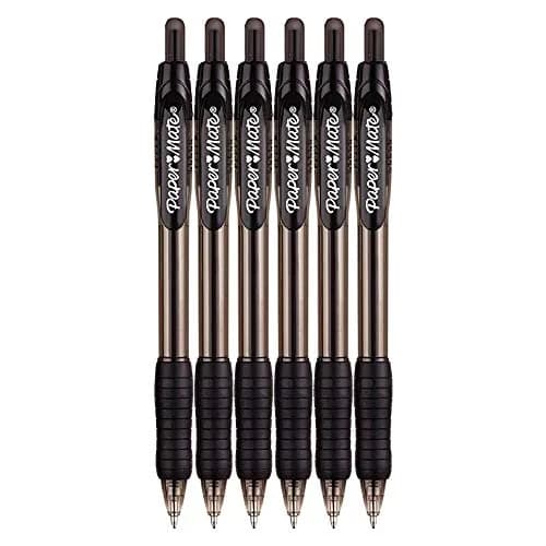 Paper Mate Profile Retractable Ballpoint Pens, 1.4mm Bold Point, 6-Count Black | Smooth Ink Flow thumbnail 1