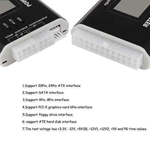 Comidox Power Supply Tester 20/24 Pin LCD | Detects PC Power Output & Faults thumbnail 5