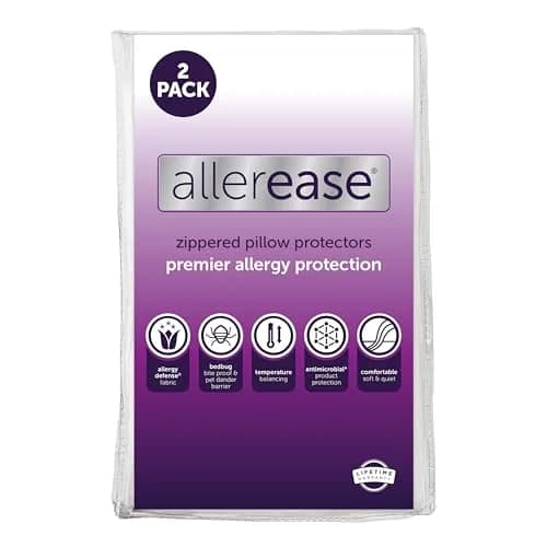 Aller-Ease Premier Zipper Pillow Protector Standard/Queen 2 Pack | Hypoallergenic & Breathable Fabric thumbnail 1