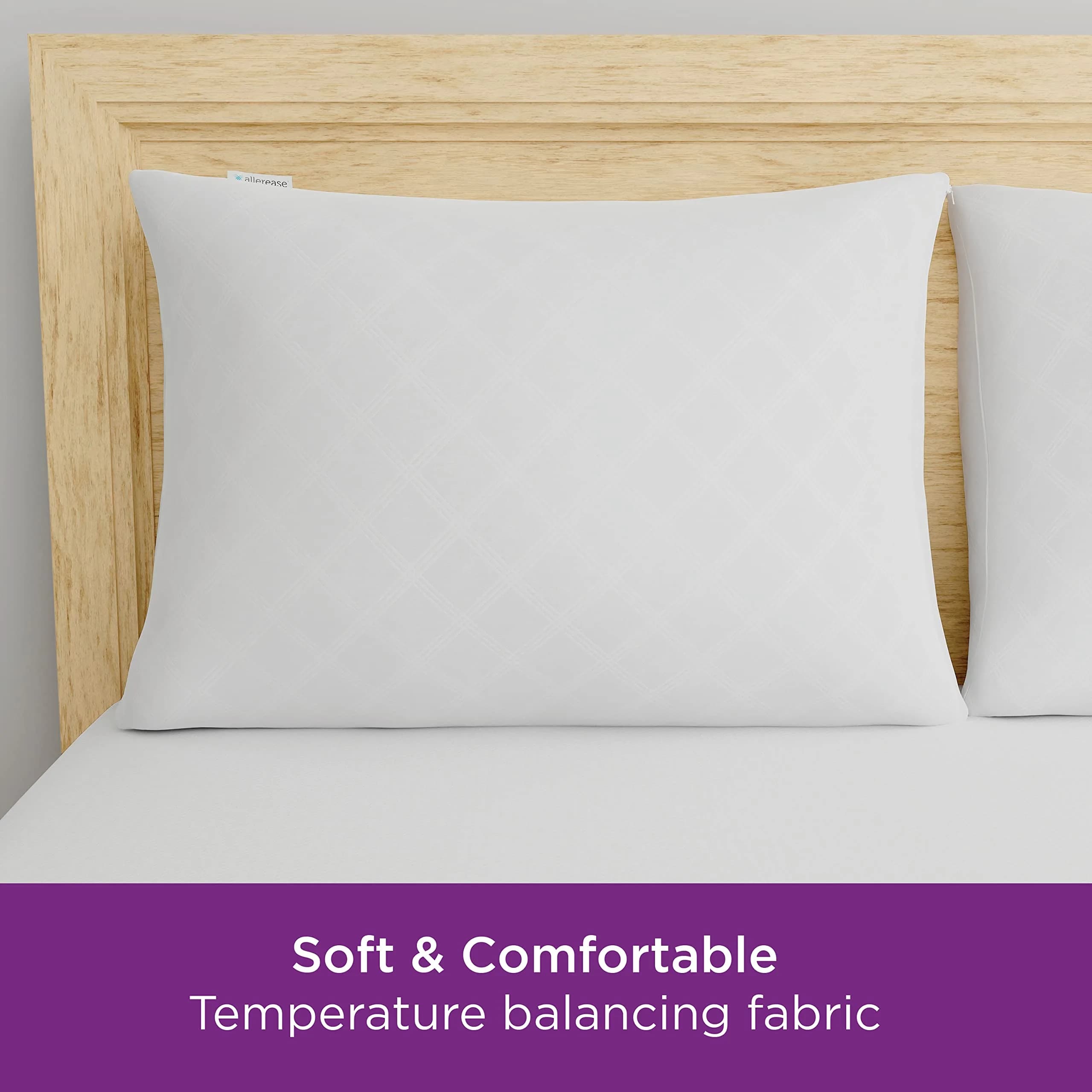 Aller-Ease Premier Zipper Pillow Protector Standard/Queen 2 Pack | Hypoallergenic & Breathable Fabric - view 2