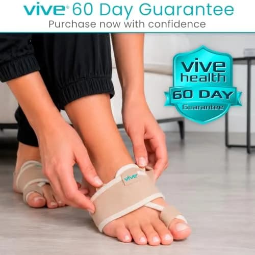 Vive Bunion Brace Pair - Beige 2 Count (Pack of 1) | FDA Approved Orthopedic Brace for Big Toe Pain Relief thumbnail 9