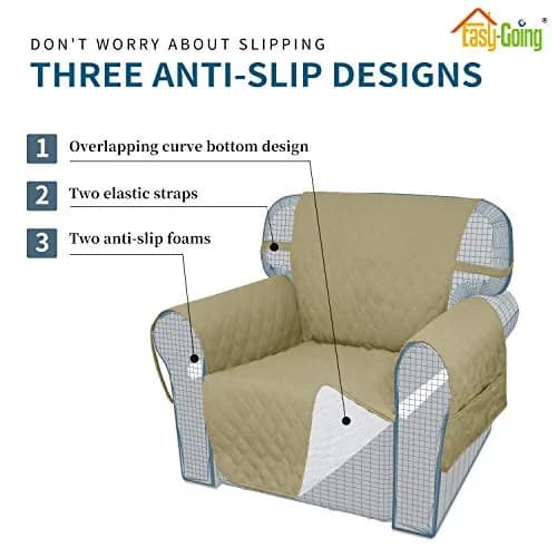 Easy-Going Waterproof Non-Slip Couch Cover Small Chair Sand | 100% Waterproof, Anti-Slip, Machine Washable thumbnail 4