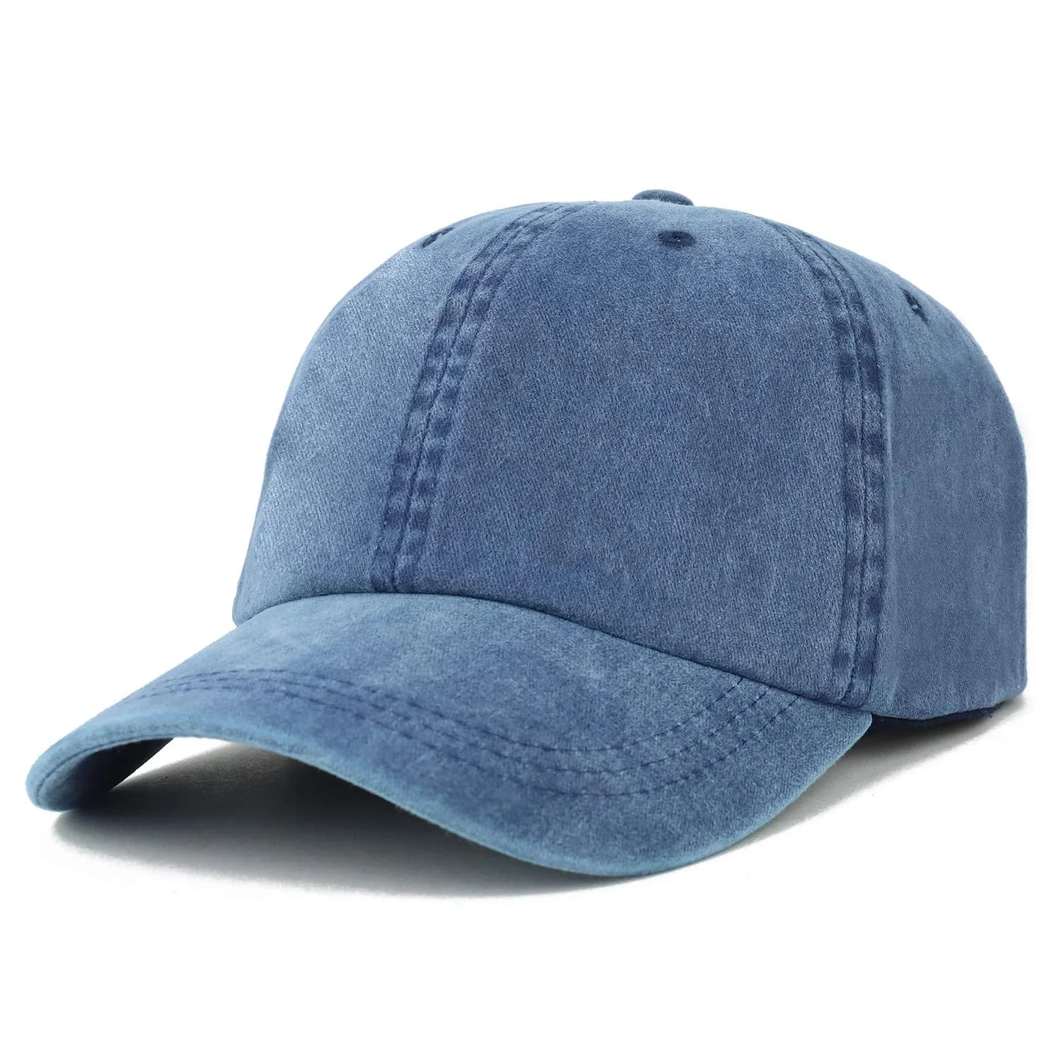 Trendy Apparel Shop Oversize XXL Pigment Dyed Washed Cotton Baseball Cap Navy | Fits Up to 65CM Head Size — Navy